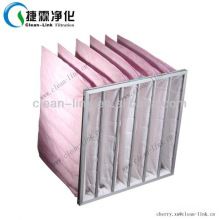 Aluminum Frame Pink Color F7 Efficiency 6 Pockets Synthetic Air Filter